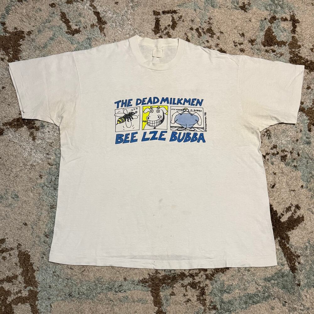 Vintage 1989 The Dead Milkmen Beelzebubba Shirt Size XL Mow Across America Tour